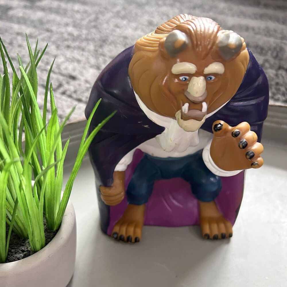Vintage 1992 Pizza Hut Disney Beauty And The Beast Rubber‎ Hand Puppet the Beast